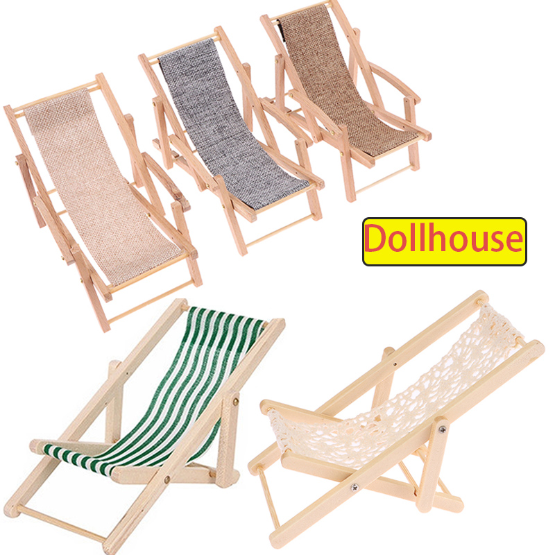 Deck Chair Lounger - 1Pc 1/12 Dollhouse Foldable Deck Chair