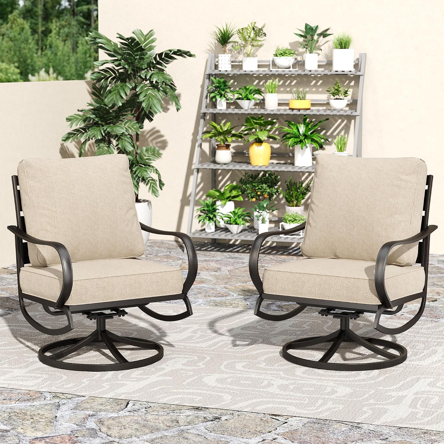 Swivel Patio Chair 2 Set with  - Deck Chair Lounger recension och pris