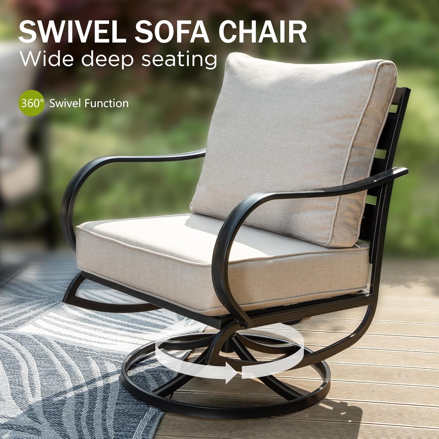Swivel Patio Chair 2 Set with  - Deck Chair Lounger recension och pris