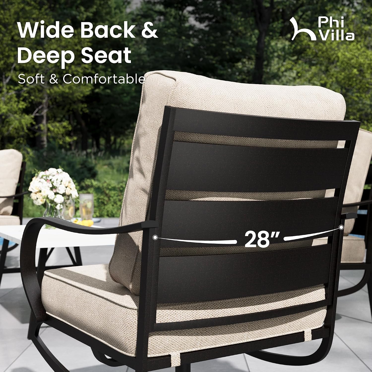Swivel Patio Chair 2 Set with  - Deck Chair Lounger recension och pris