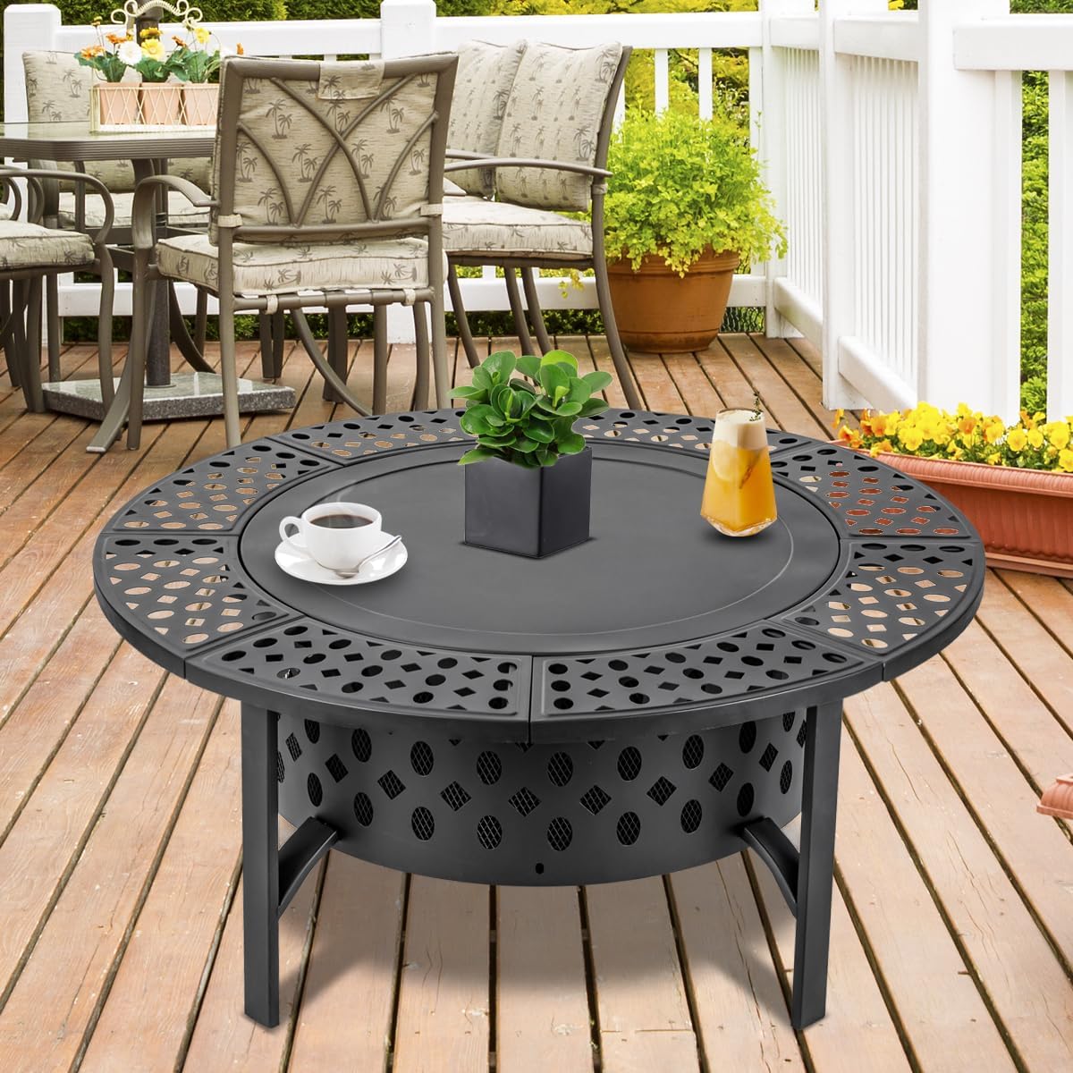 Extra Large Wood Burning Fire  - Outdoor Furniture Fire Pit recension och pris