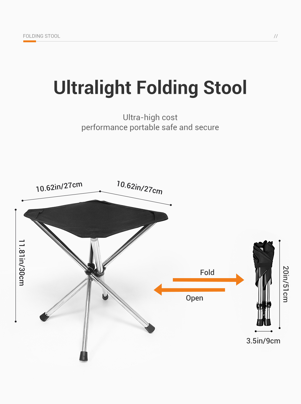 WESTTUNE Portable Folding Stoo - Outdoor Furniture Used recension och pris