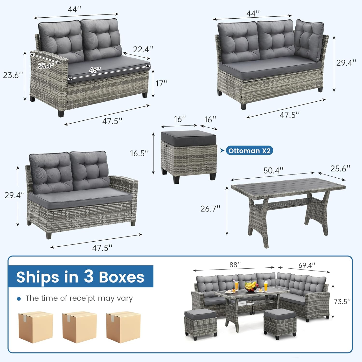 6 Piece Patio Furniture Set, D - Outdoor Furniture Arhaus recension och pris