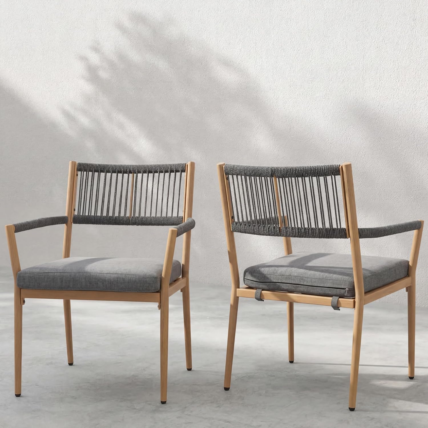 Outdoor Dining Chair Rope Back - Deck Chair Lounger recension och pris