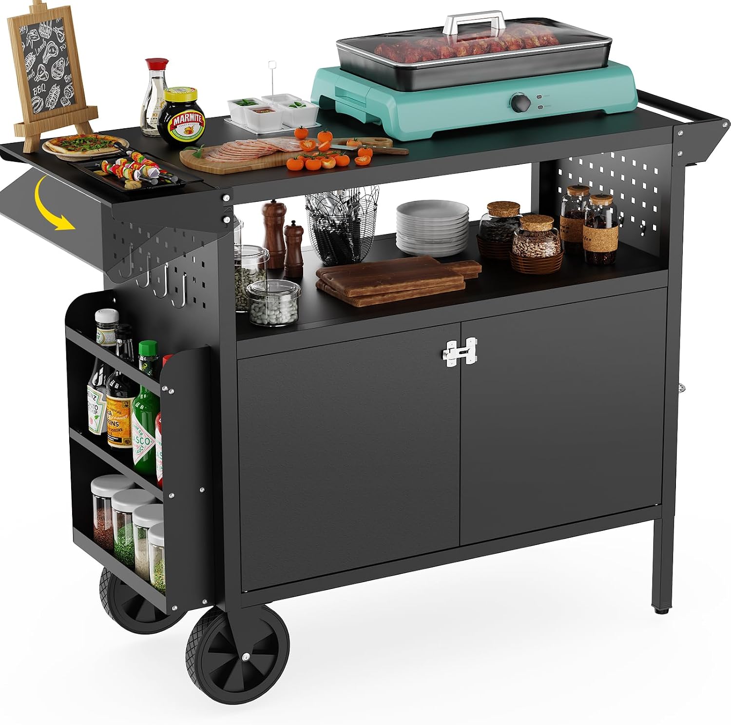 Outdoor Grill Cart Table With  - Outdoor Furniture With Storage recension och pris