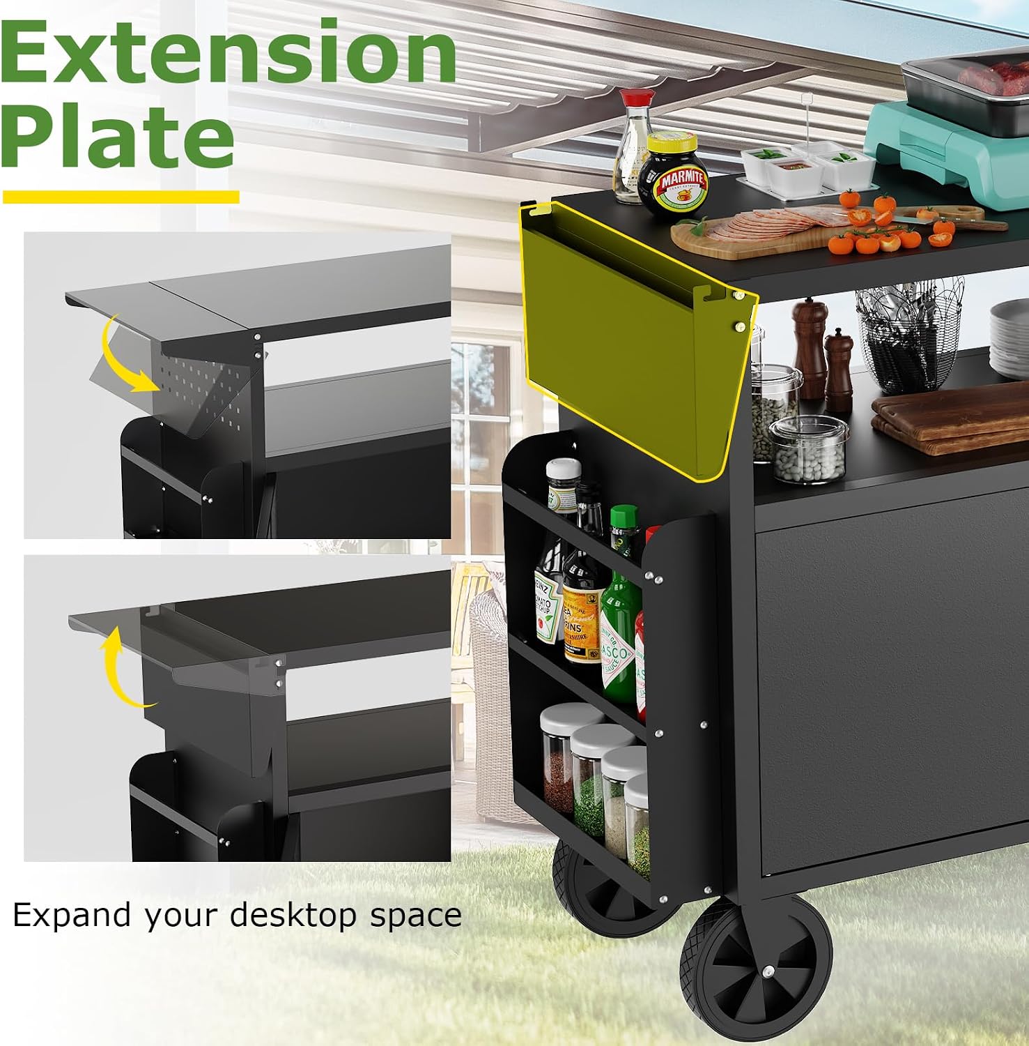 Outdoor Grill Cart Table With  - Outdoor Furniture With Storage recension och pris