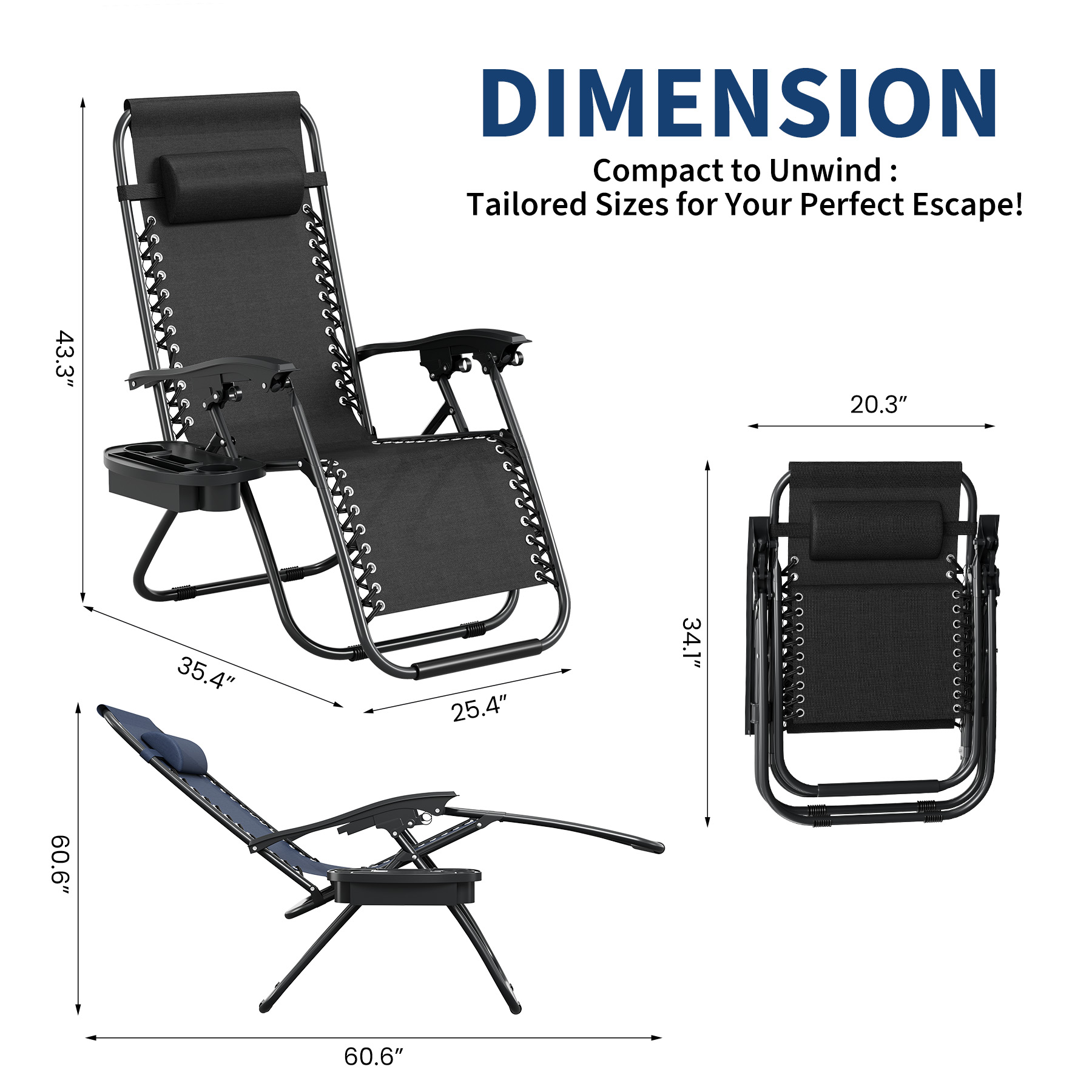 Zero Weighted Patio Lounge Rec - Outdoor Furniture Quick Dry recension och pris