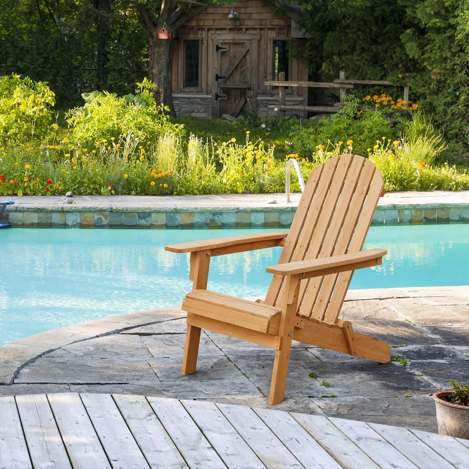 Folding Adirondack Chair Set o - Outdoor Furniture Fire Pit recension och pris