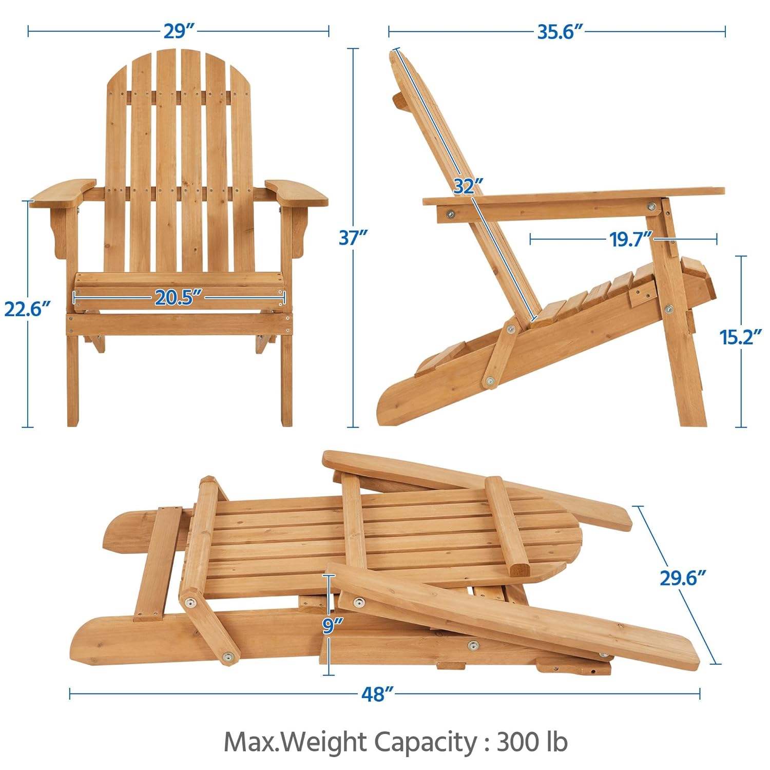 Folding Adirondack Chair Set o - Outdoor Furniture Fire Pit recension och pris