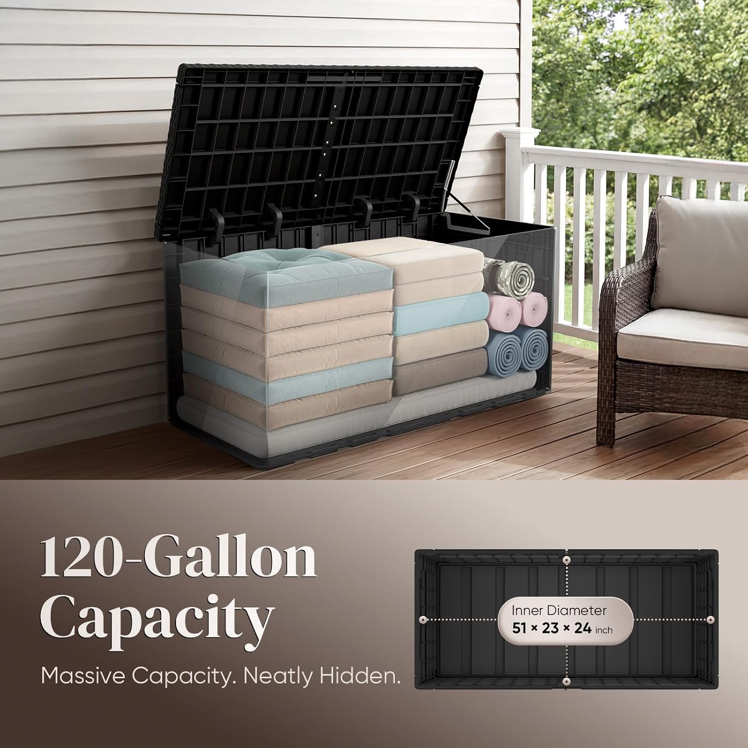 120 Gallon Large Outdoor Stora - Outdoor Furniture With Storage recension och pris