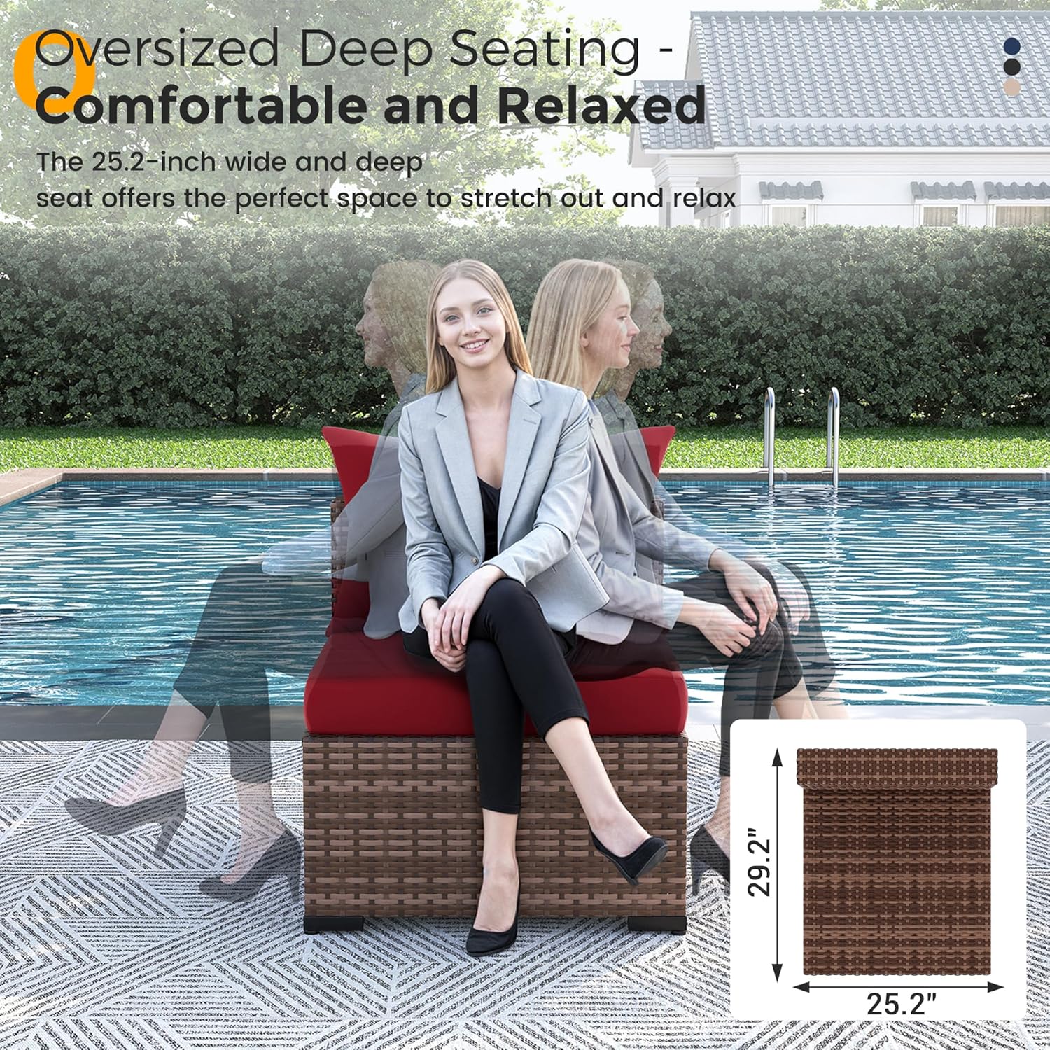8pc All-Weather Wicker Section - Outdoor Furniture Fire Pit recension och pris