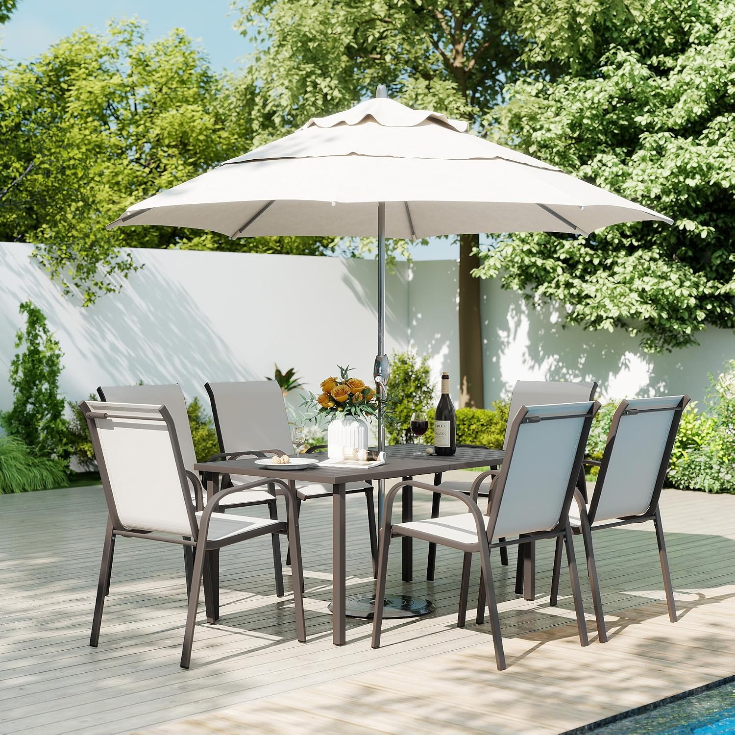 Outdoor Patio Dining Set, 6 Qu - Outdoor Furniture Quick Dry recension och pris