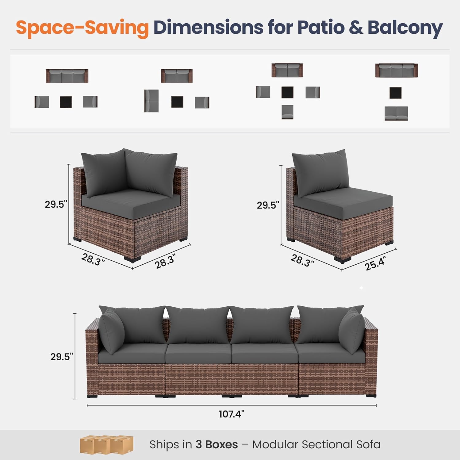 5-Piece Outdoor Sectional Sofa - Outdoor Furniture Fire Pit recension och pris