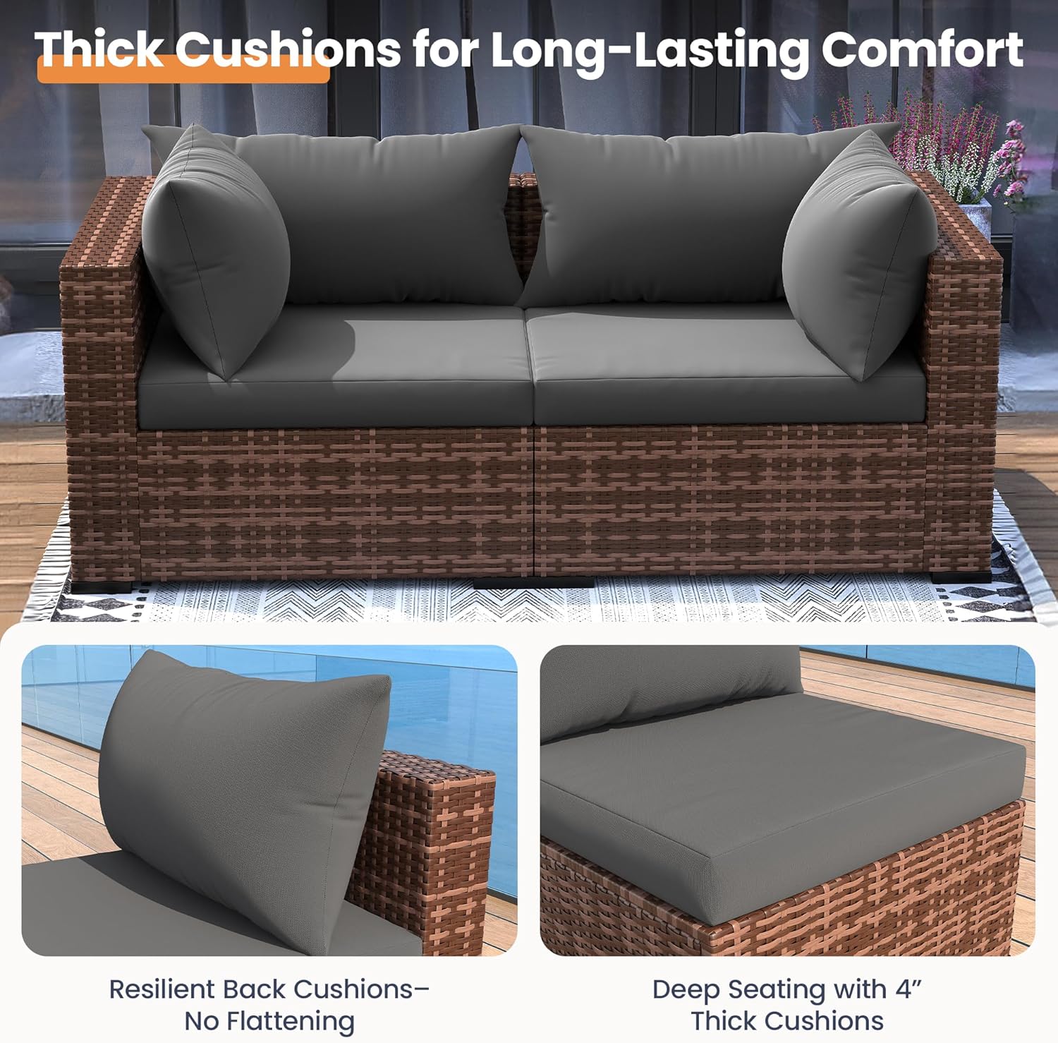 5-Piece Outdoor Sectional Sofa - Outdoor Furniture Fire Pit recension och pris