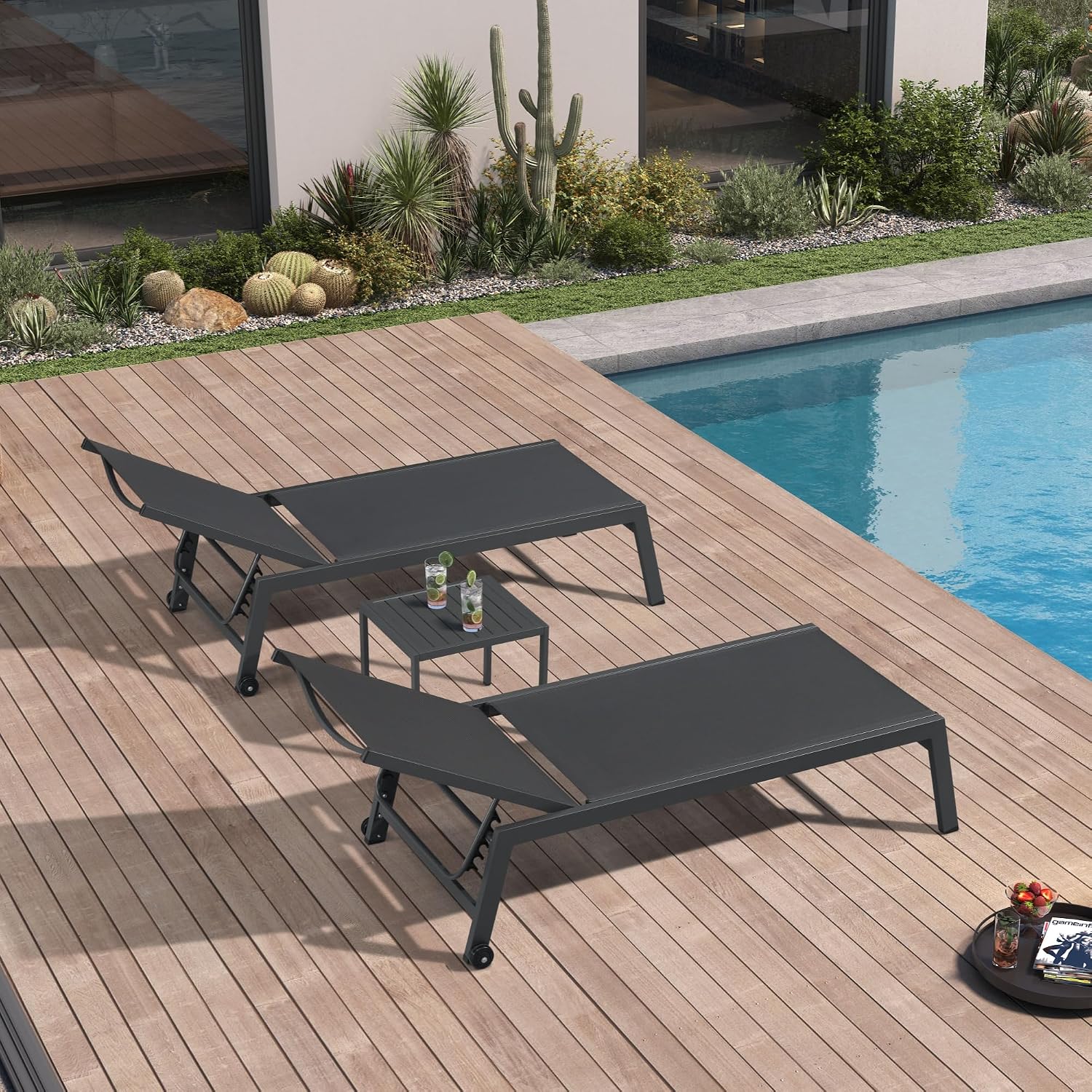 Wide Patio Lounge Chair 2 Set  - Outdoor Furniture Quick Dry recension och pris