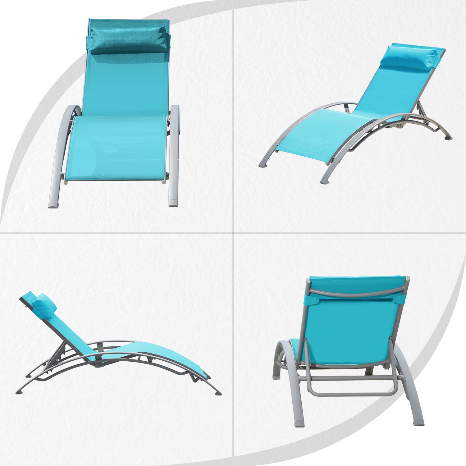 Adjustable Aluminum Outdoor Ch - Deck Chair Lounger recension och pris