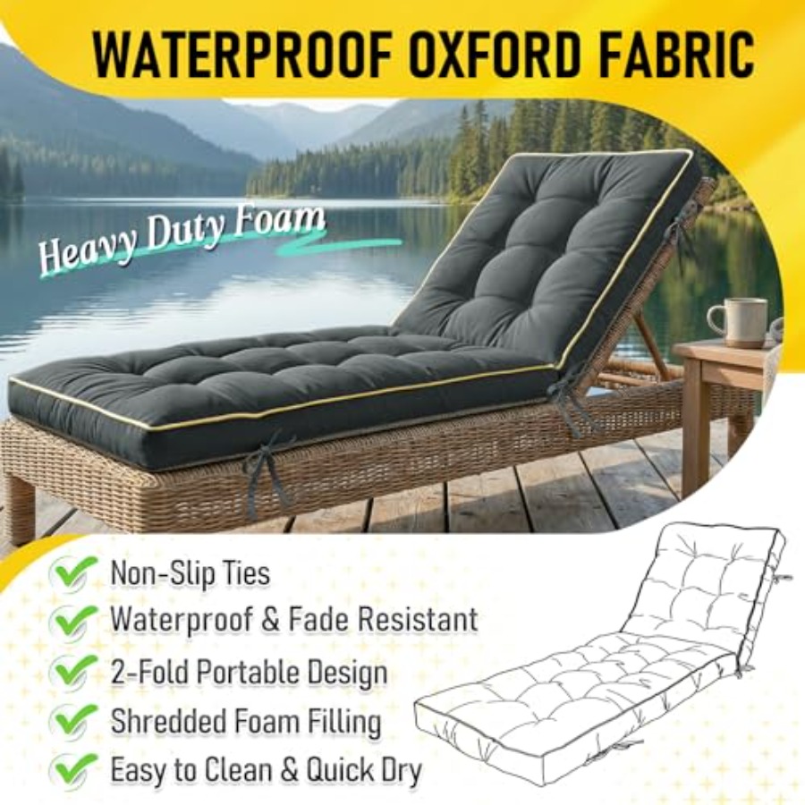 x21 Folding Chaise Lounge Cush - Outdoor Furniture Quick Dry recension och pris