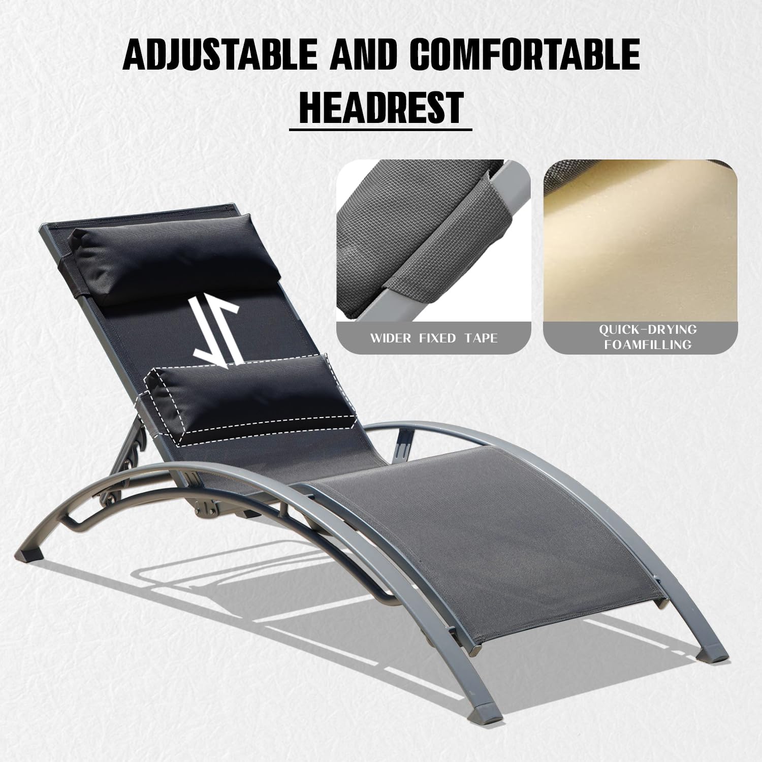 Set of 2 Adjustable Aluminum O - Deck Chair Lounger recension och pris