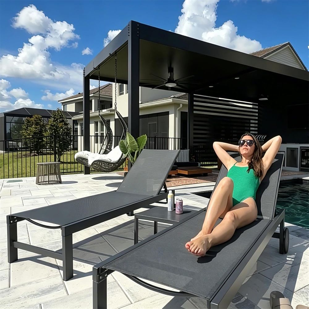 with Wheels Pool Lounge Chairs - Deck Chair Lounger recension och pris