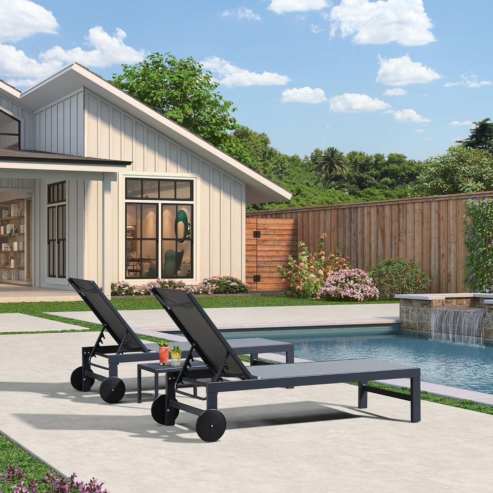 with Wheels Pool Lounge Chairs - Deck Chair Lounger recension och pris