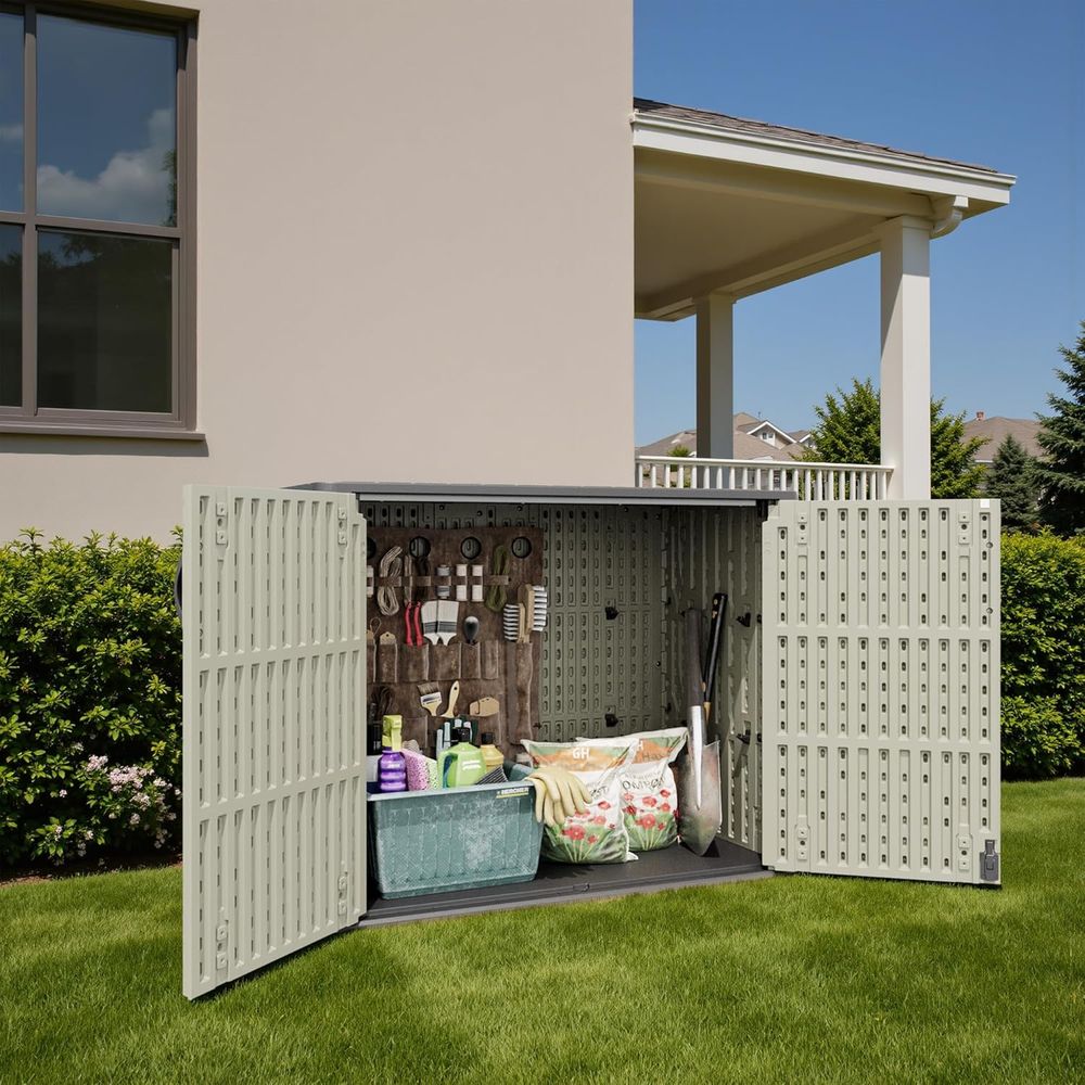 26 Cu.ft Outdoor Storage Cabin - Outdoor Furniture With Storage recension och pris