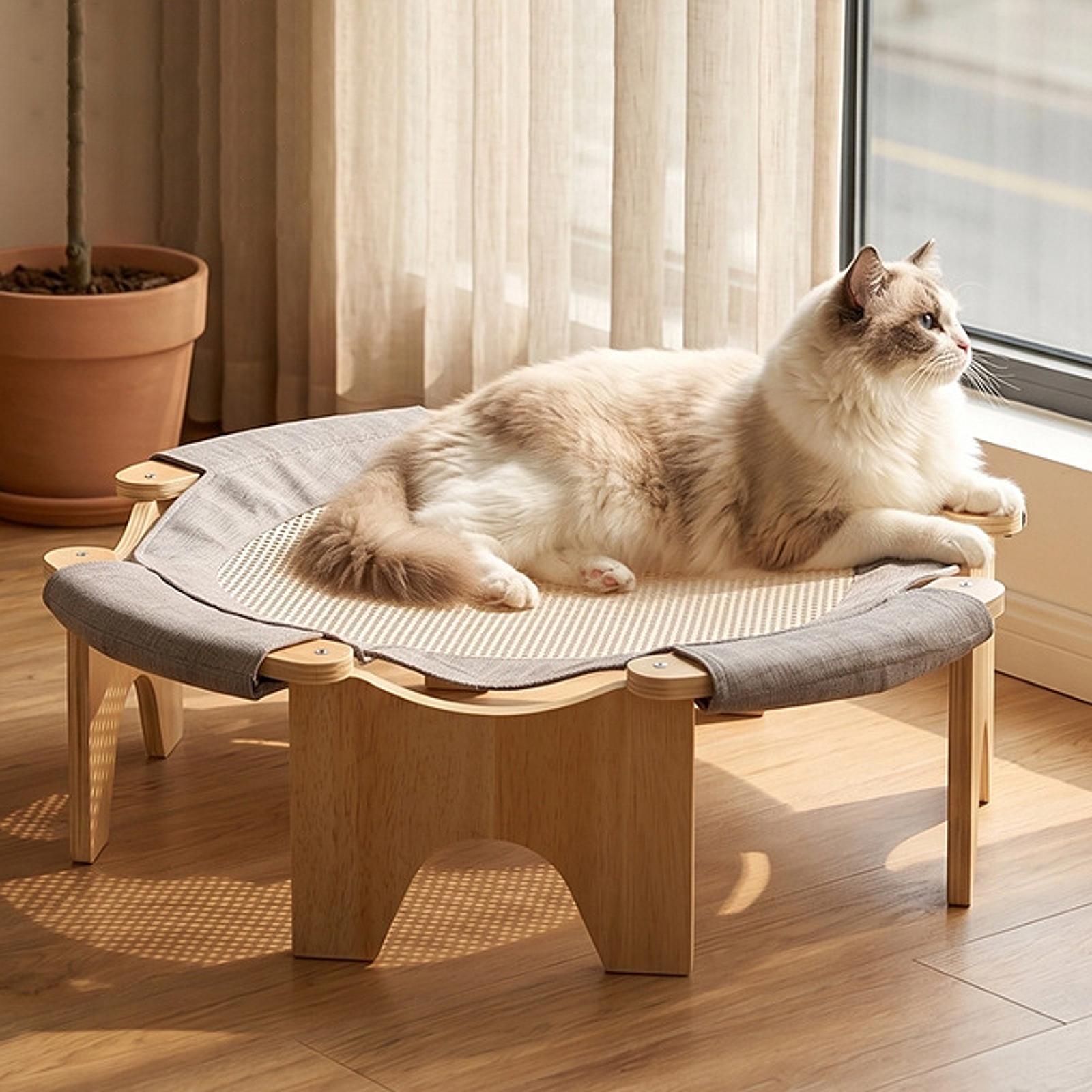 Elevated Pet Bed Wooden Cat Ha - Outdoor Furniture Durable recension och pris