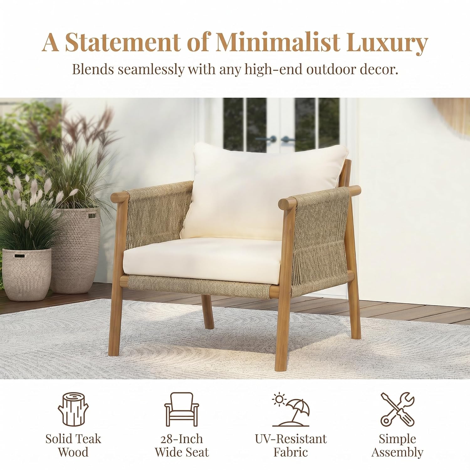 Outdoor Solid Wood Armchair Ro - Deck Chair Lounger recension och pris