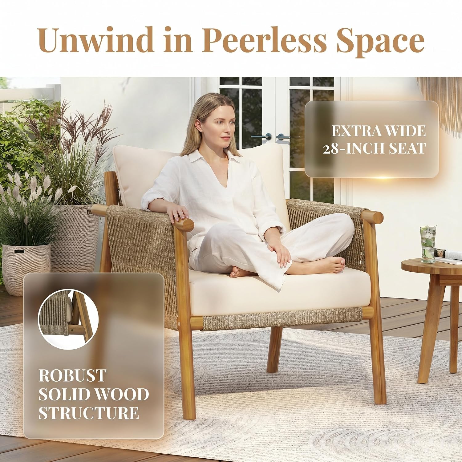 Outdoor Solid Wood Armchair Ro - Deck Chair Lounger recension och pris